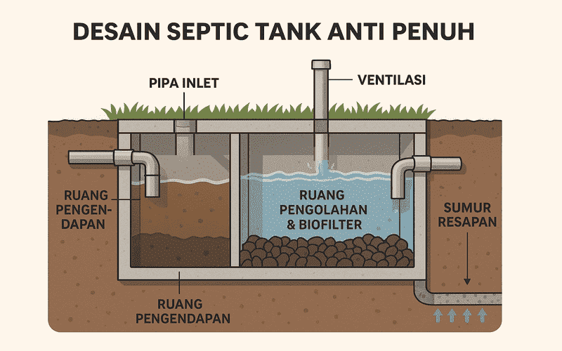 Gambar Desain Septic Tank Anti Penuh